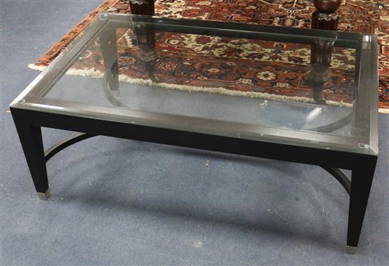 A Porta Romana glass topped coffee table W.111cm